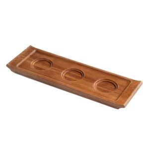 Acacia Wood Accessories Wood Tray 3-Well (L:14.5'' X W:4.75'')