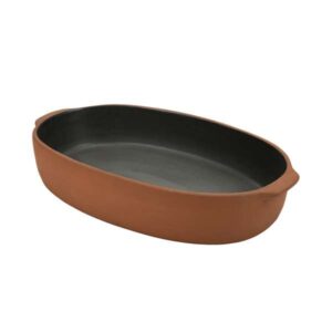 Terra Grey Oval Baker 40.0 Oz (L:11.63'' X W:6.63'')