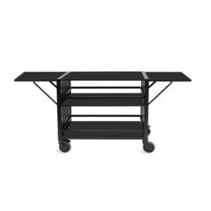 Industrial Trolley with folding shelf (black) (L:54.25'' X W:19.75'')