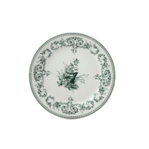 Les Depareillees Vert Oiseau Dessert Dish (D:9.25'')